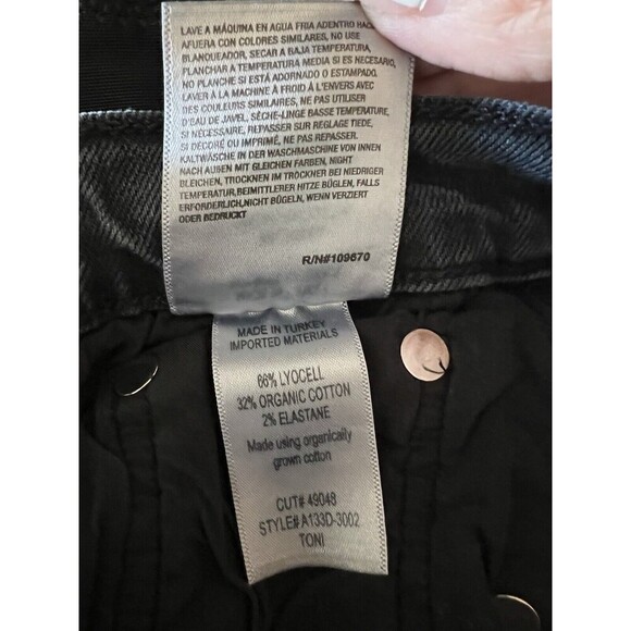 Agolde Toni Mid Rise Straight Jeans Feral Black Raw Hem Sz 26 Revolve Bestseller - Picture 7 of 7